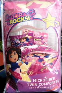 DORA ROCKS COMFORTER + DORA THE EXPLORER GIANT PILLOW PAL ...