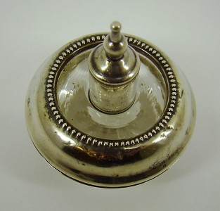 Antique FRANK WHITING Sterling Silver / Glass Cigarette TABLE LIGHTER ...