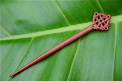 Carved SWAN wooden HAIR STICK PICK or SHAWL PIN handmade Sapodilla wood new BIRD