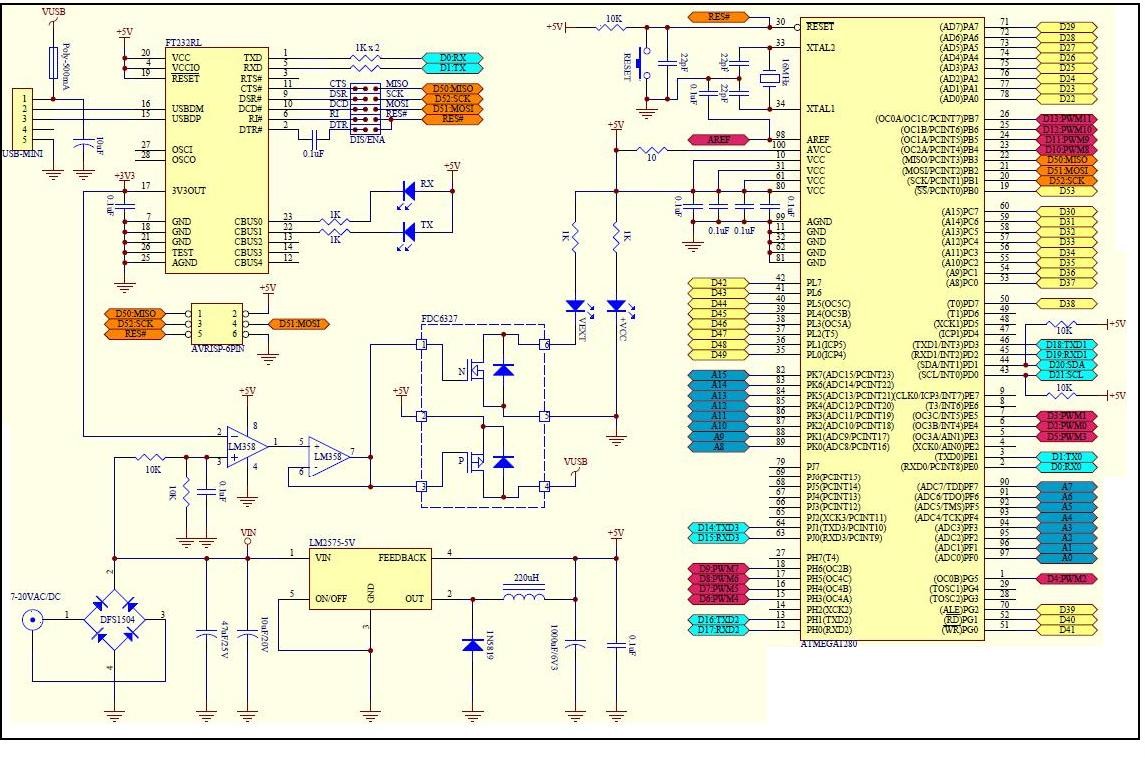 mcu board - easy atmega1280 (arduino mega) board
