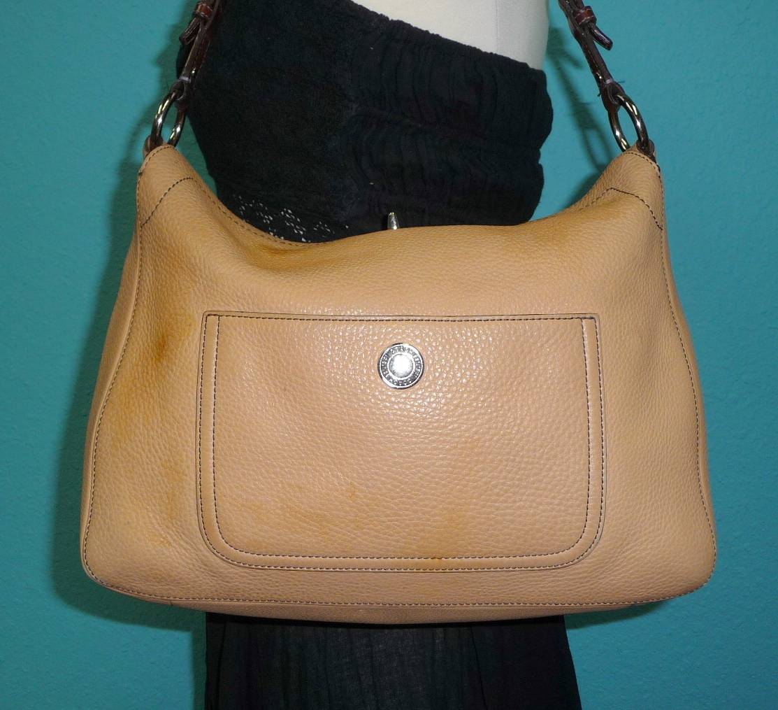 COACH Tan Brown Leather Chelsea Medium-Larger HOBO Slouch Tote Purse ...