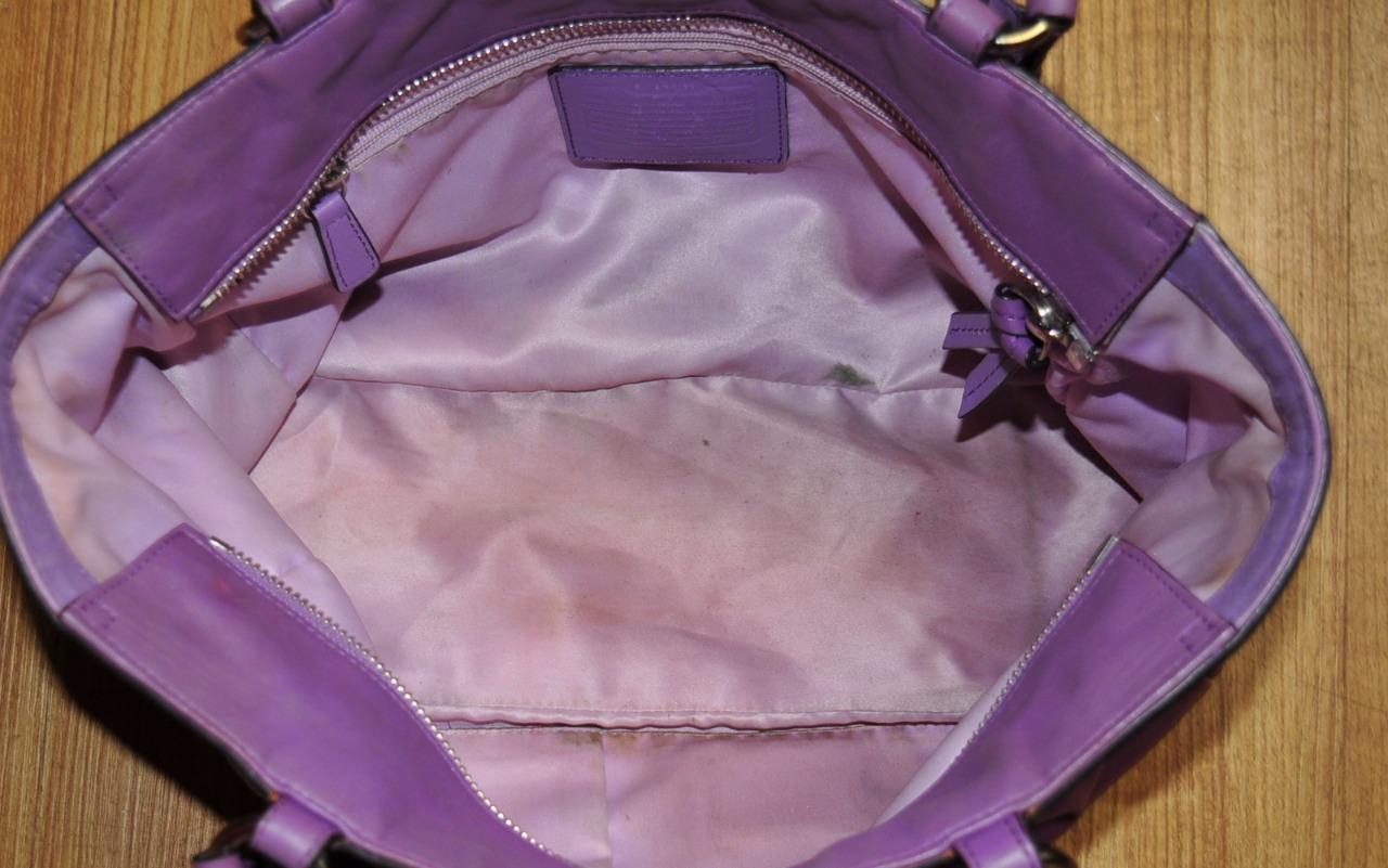 COACH GALLERY Purple Leather Medium Zip Tote Shopper Shoulder Purse Bag ...