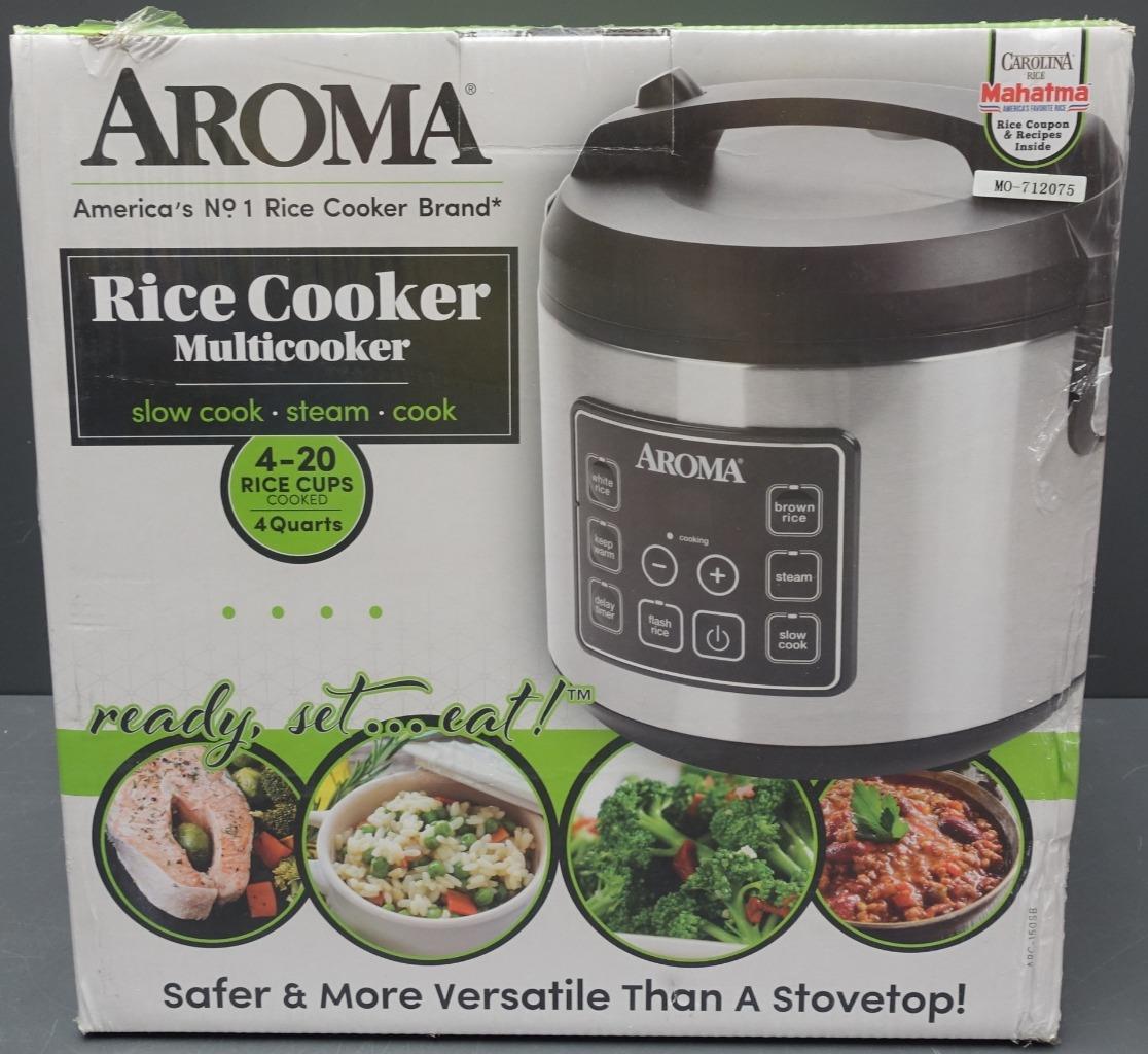 NEW Aroma Housewares 4qt. Digital Rice Cooker/Steamer/Slow Cooker ARC