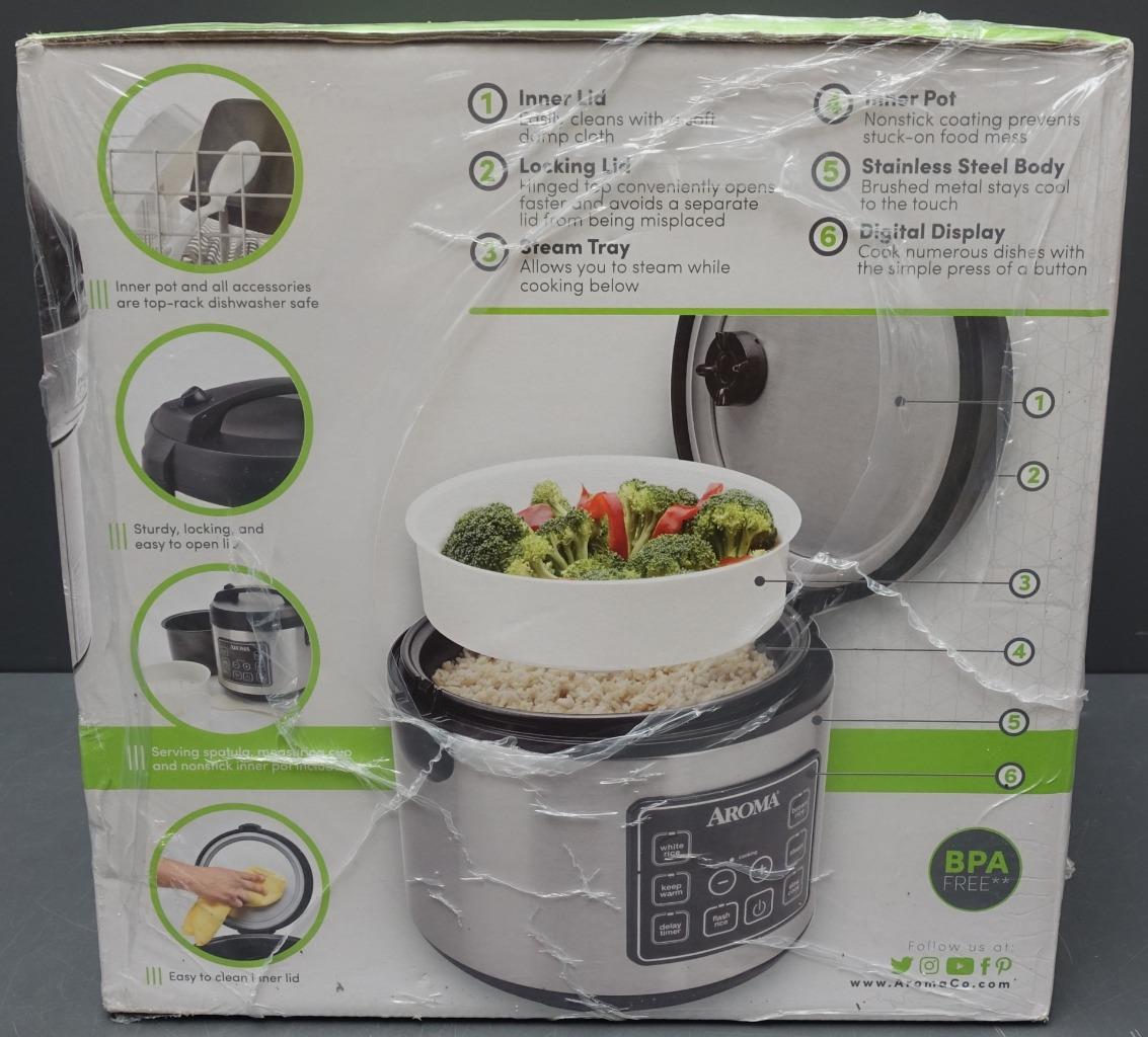 NEW Aroma Housewares 4qt. Digital Rice Cooker/Steamer/Slow Cooker ARC