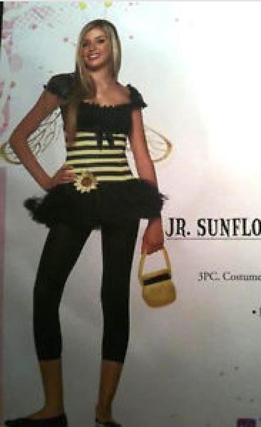 teen JUNIORS girls LEG AVENUE sunflower BUMBLE honey QUEEN bee HALLOWEEN costume - Picture 2 of 2