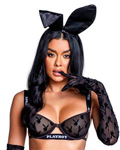 NEW sexy ROMA satin SHINY wet LOOK playboy BUNNY rabbit EARS  display picture 2