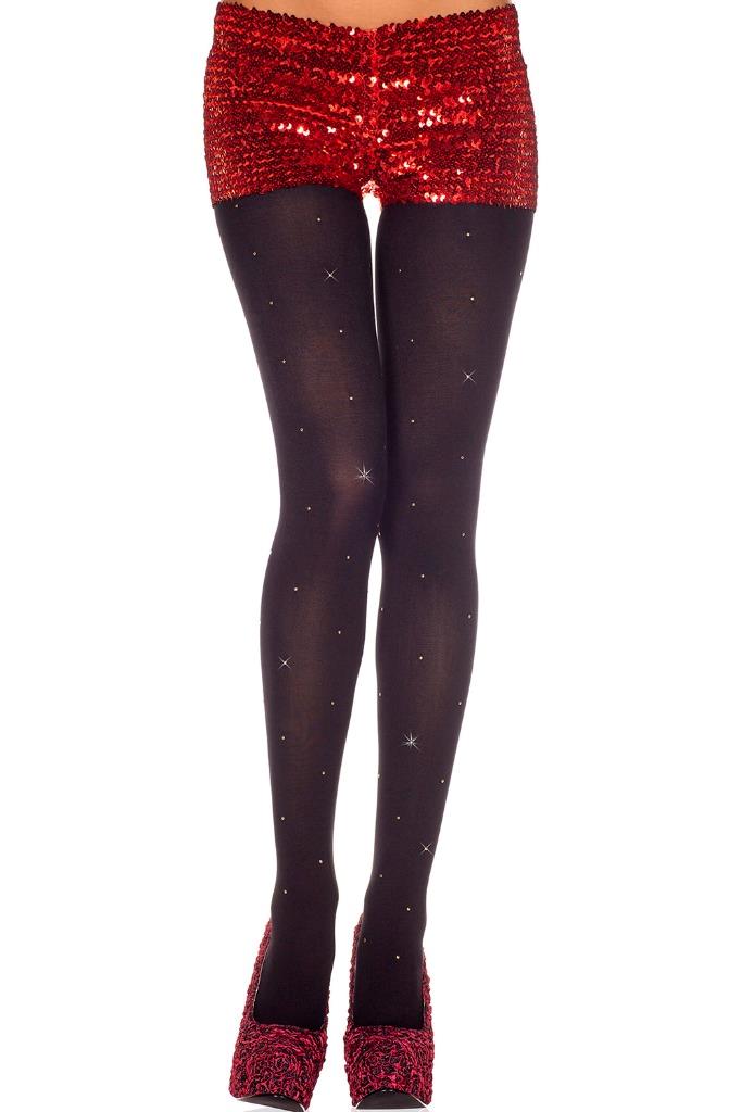 sexy MUSIC LEGS studded STUDS spandex OPAQUE tights PANTYHOSE stockings NYLONS - Picture 2 of 2