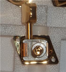 FenderĀ® 70` Style F Logo Gold Tuners~LH~Schaller Germany