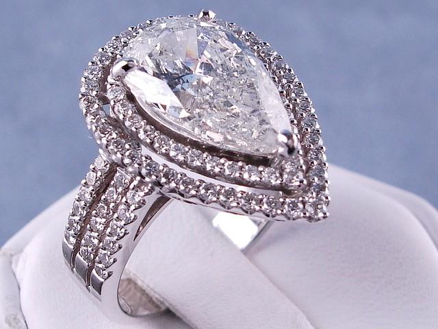 4.82 CT TW PEAR SHAPE DIAMOND ENGAGEMENT RING | eBay