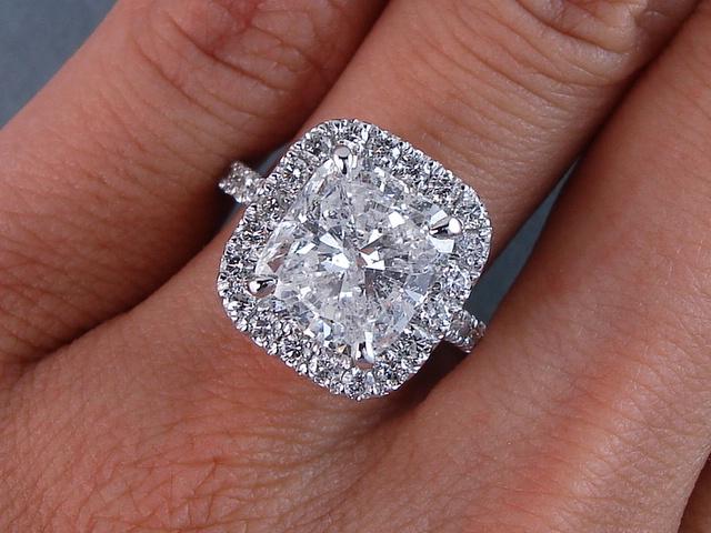 5.00 CTS TW CARATS TOTAL WEIGHT CUSHION CUT DIAMOND ENGAGEMENT RING | eBay