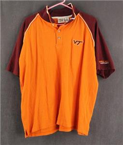 Euc Virginia Tech Vt Logo 100 Cotton Maroon Orange Golf Shirt Red Oak Men S Xl Ebay