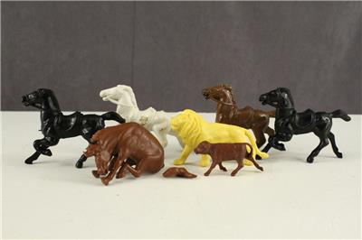 Vintage 1950s Assortment Lot Cowboy Western Plastic Toys Cows Horses ...