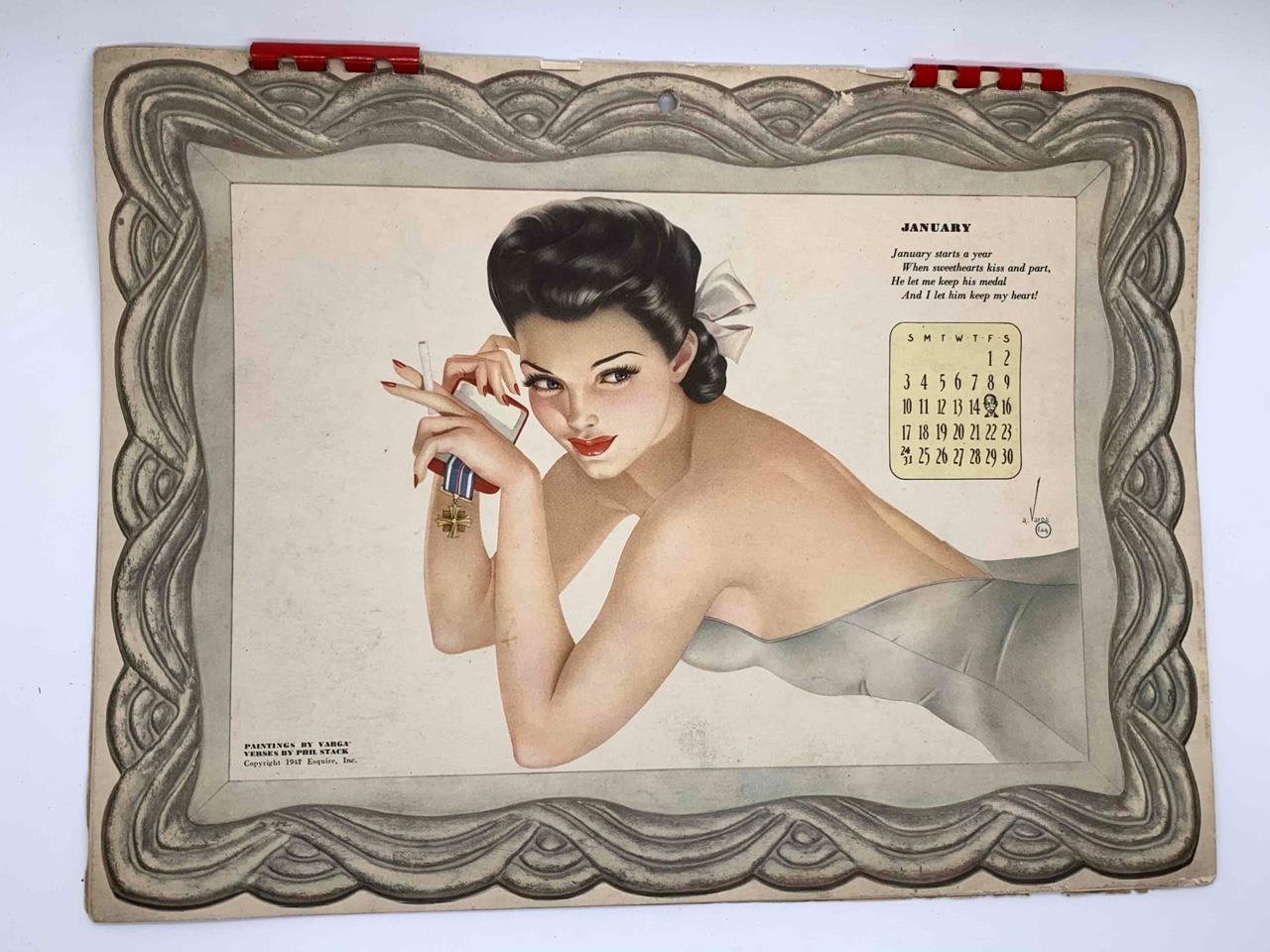 1943 Wwii Alberto Vargas Esquire 12 Month Pin Up Calendar Varga Ebay
