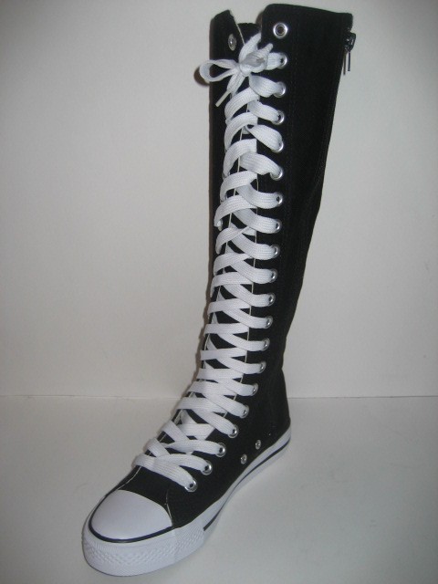 Canvas Lace Up Punk Emo Mid-Calf Skate Sneaker Boot Sz | eBay