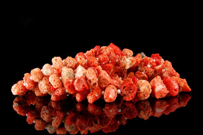 antique victorian red coral beads pearls necklace massive