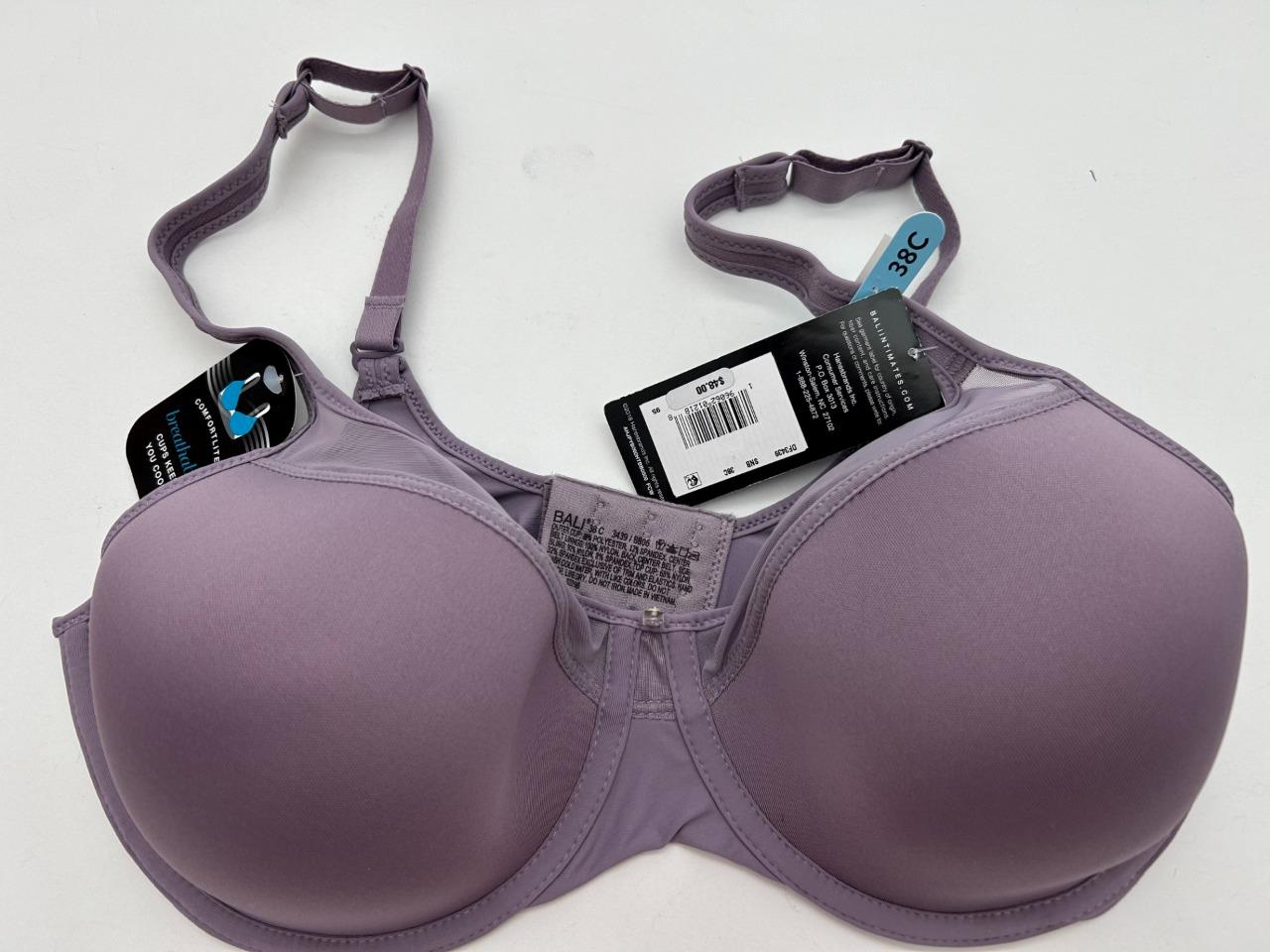 Bali bra size 38C purple OR 36DD red pad underwire Smoothing Light