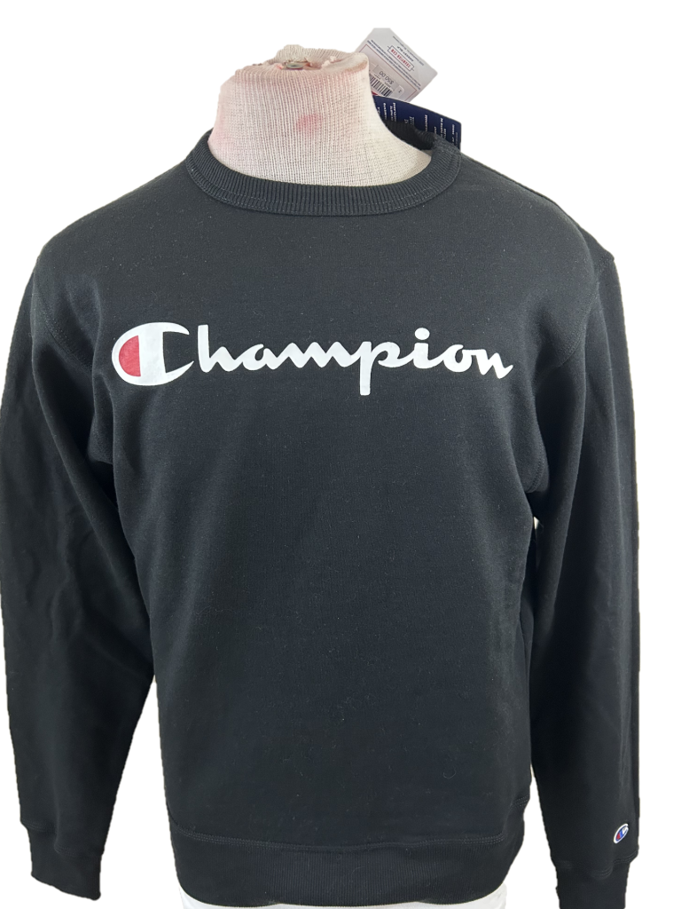 Champion Men s Powerblend Crew Script Logo Black