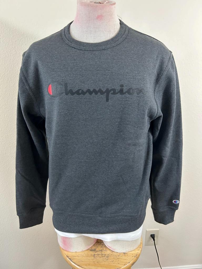 Champion sweatshirt size XS OR S NEW long sleeve mens logo gray black blue - Picture 11 of 11