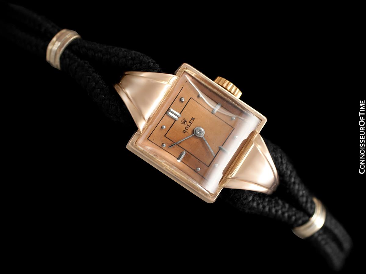 1940's ROLEX PRECISION Vintage Pre-Cellini Ladies 14K Rose Gold Watch ...