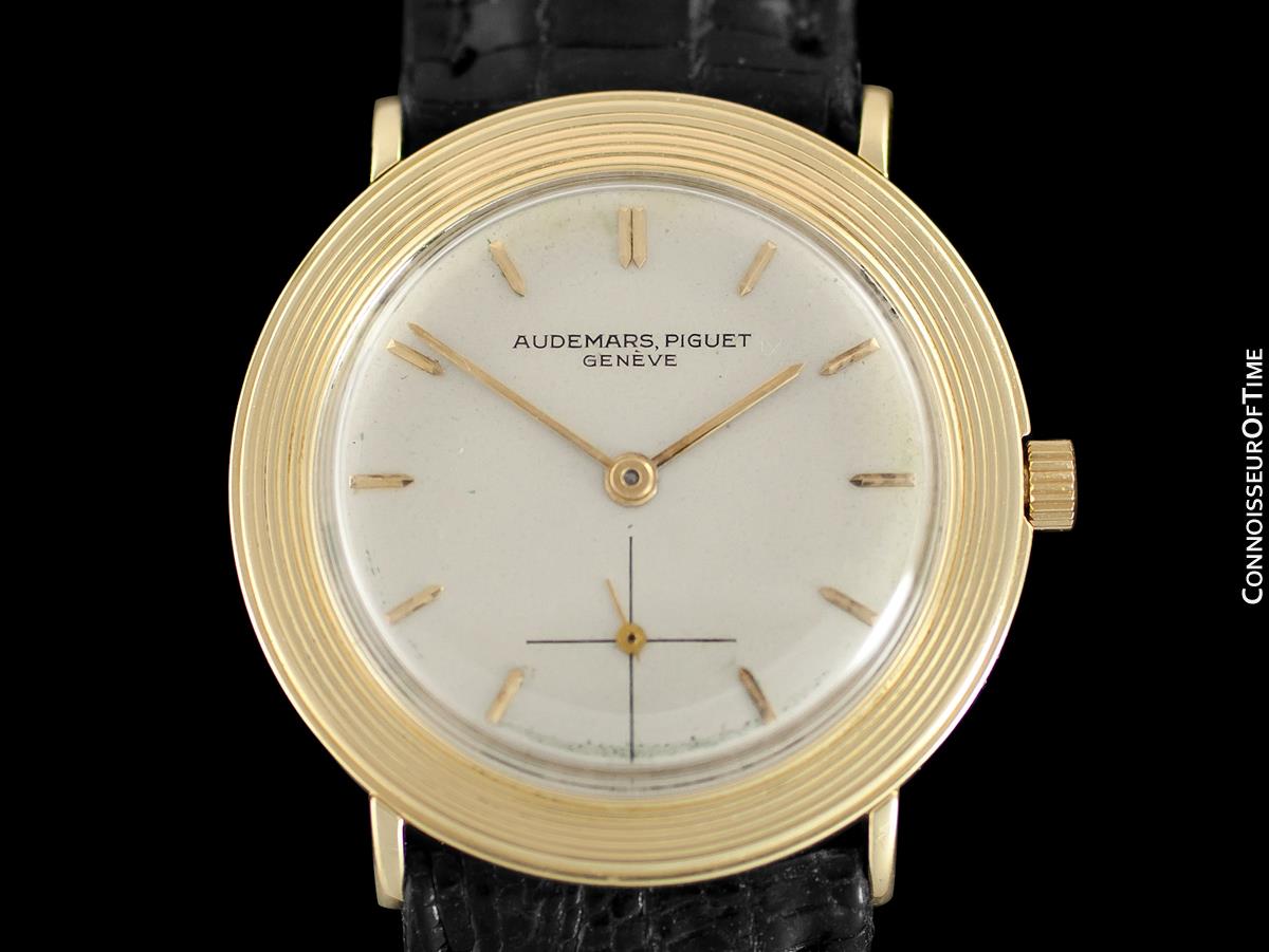 1950's AUDEMARS PIGUET Vintage Mens Midsize 18K Gold Watch - Minty with ...
