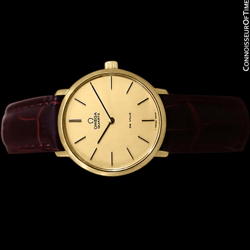 1978 OMEGA De Ville Vintage Mens 18K Gold Plated Watch ...