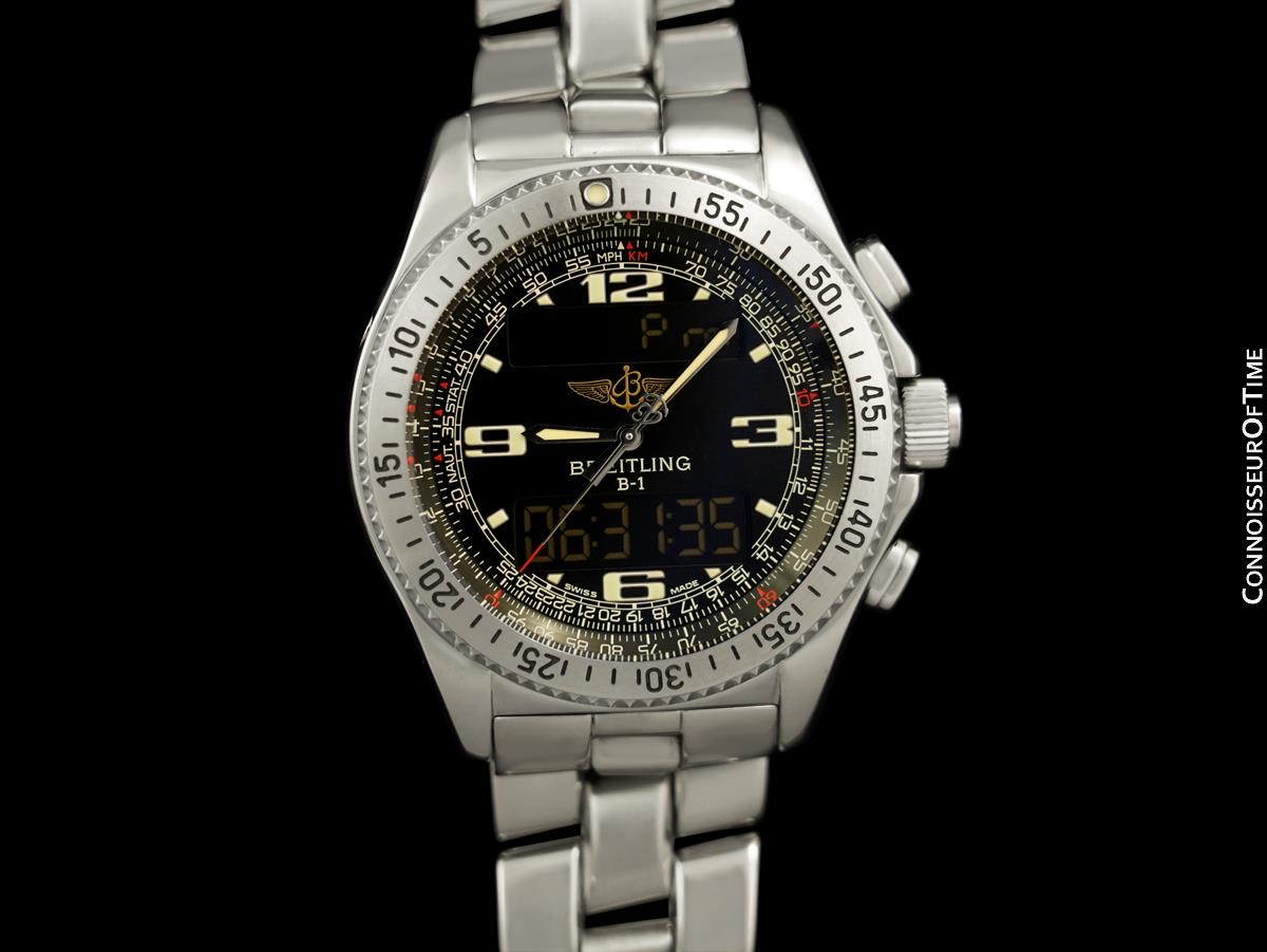 BREITLING B-1 Multifunction Stainless Steel Mens Watch - Mint with