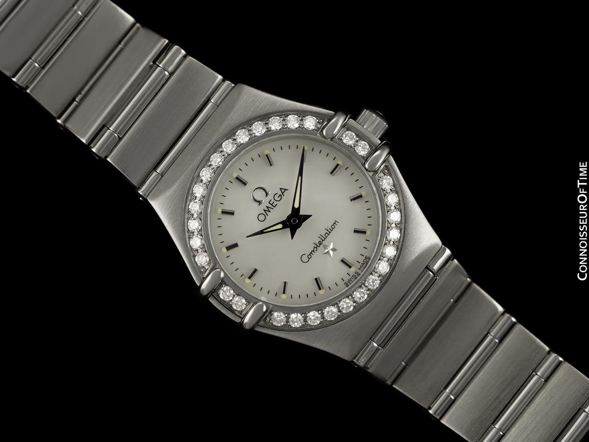 OMEGA CONSTELLATION Ladies SS Steel & Factory Diamond Watch - Mint