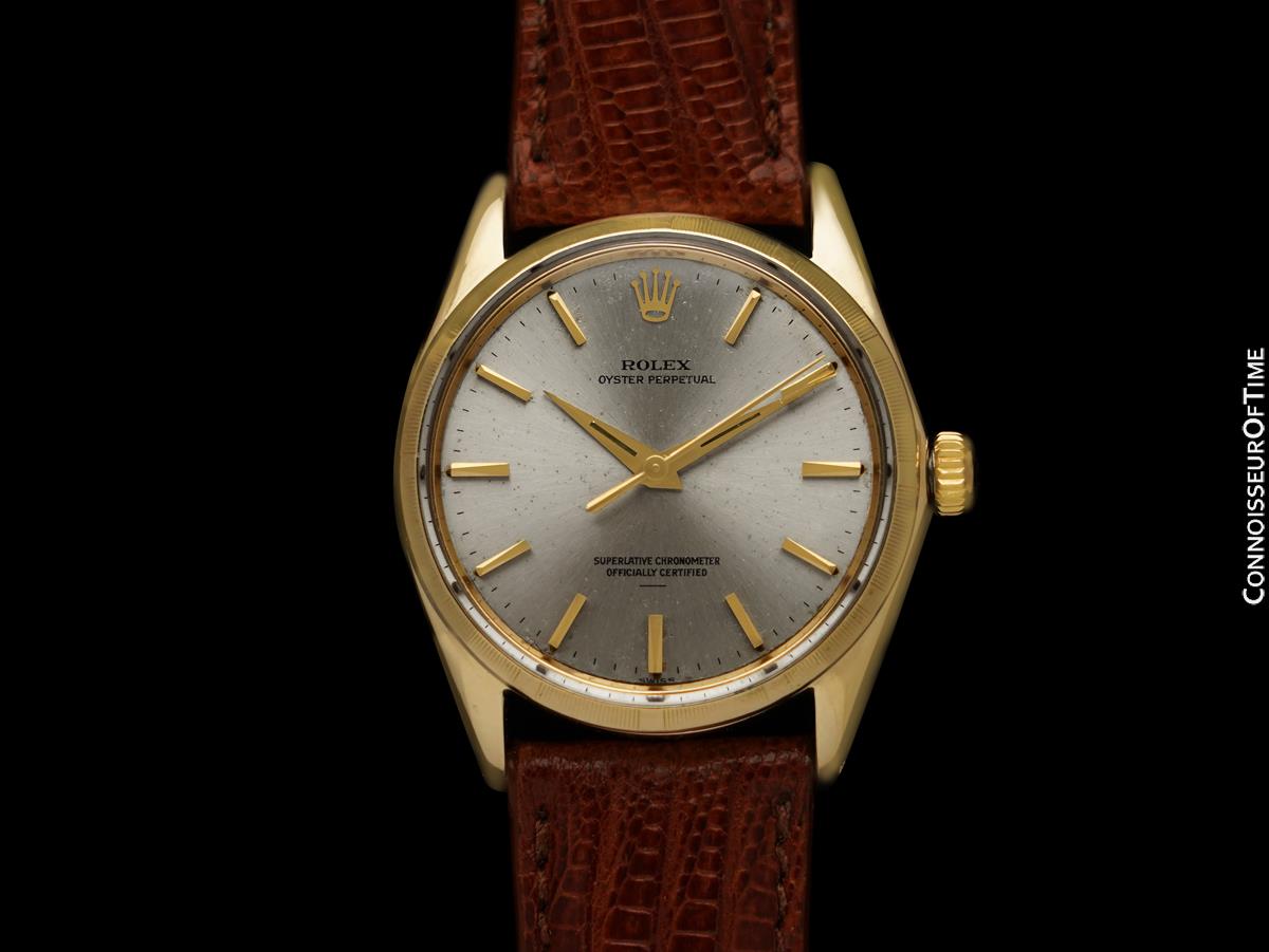 1964 ROLEX OYSTER PERPETUAL Vintage Mens 14K Gold Watch with 1964 ROLEX OYSTER PERPETUAL Vintage Mens 14K Gold Watch with