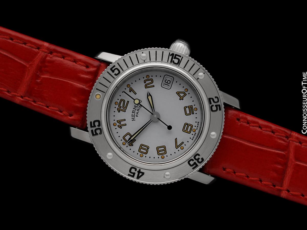 HEREMES stainless steel clipper diver watch. Hermes Clipper Chronograph Titanium Automatic Diver Men main image 3