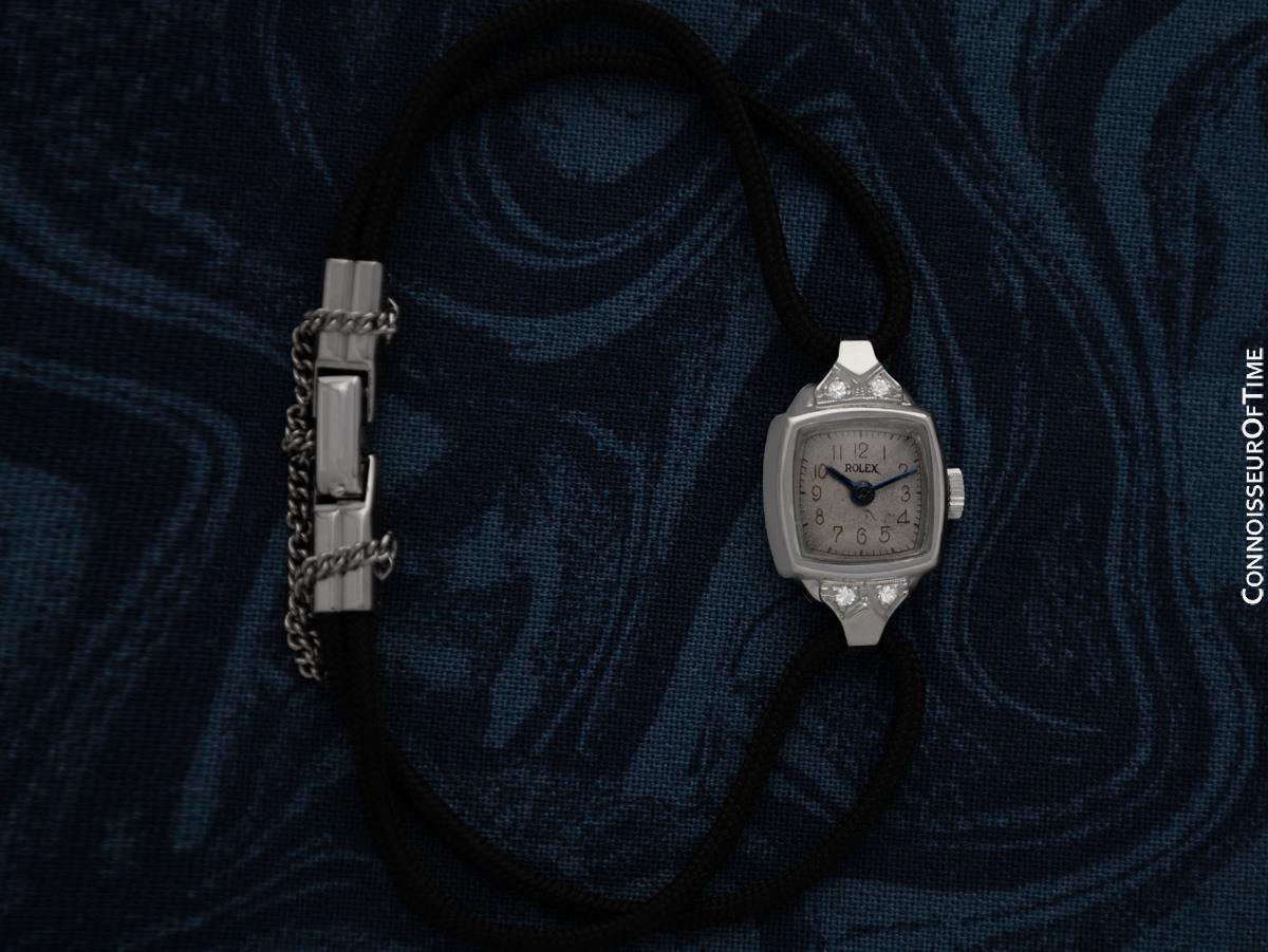 1940's Rolex Ladies Vintage Cocktail Platinum & Diamond Watch