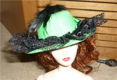 Red Hat w//Plume /& Clear Heart Stone Accent for Gene /& Friends Doll