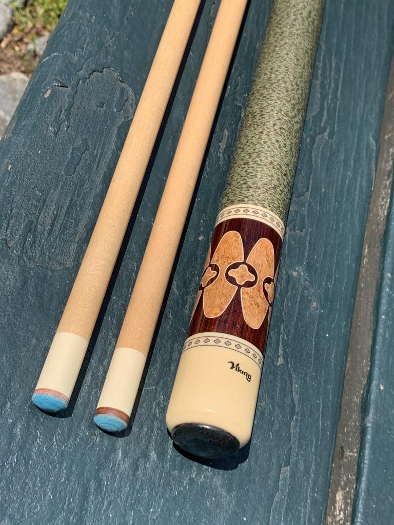 Vintage q1 custom viking cue with 2 shafts azbilliards