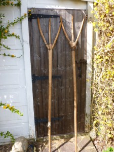 Antique Victorian Primitive Wooden Hay Forks / Pitch Forks | eBay