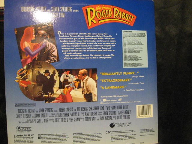 Roger Rabbit Jessica Rabbit Laserdisc Pic Jessica Rabbit Laserdisc