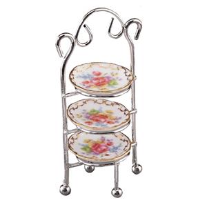 Dollhouse Dessert Serving Cart 1.755//0 Reutter Porcelain Filled Roseband Miniatu