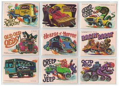 20年くらい前のカード 1980 WEIRD WHEELS FULL SET 55 CARDS LIKE WACKY PACKAGES or GARBAGE