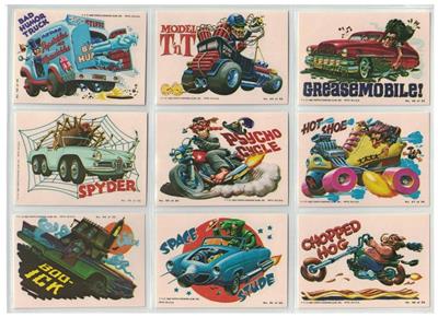 1980 WEIRD WHEELS FULL SET 55 CARDS LIKE WACKY PACKAGES or GARBAGE