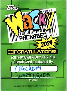 スケッチカード バッキー 2024 WACKY PACKAGES ARTIST SKETCH CARD