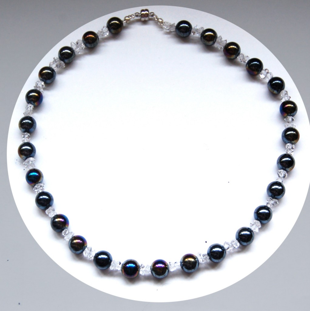purple flame titanium agate mystic crystal necklace or bracelet