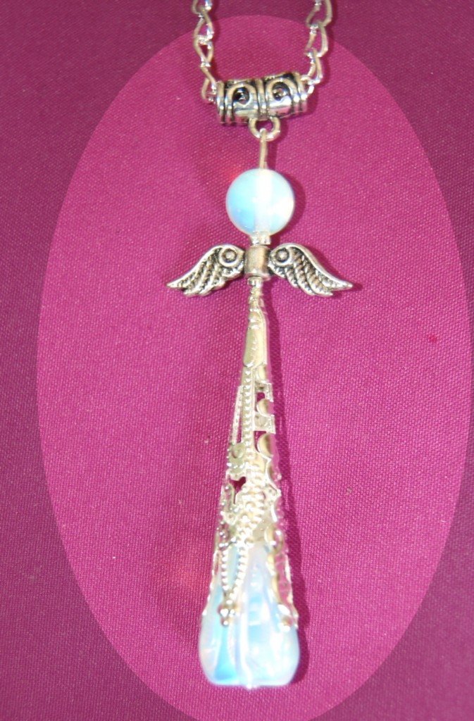 Very Large Guardian Angel on Chain Choice of Crystal Reduced Sale B ...