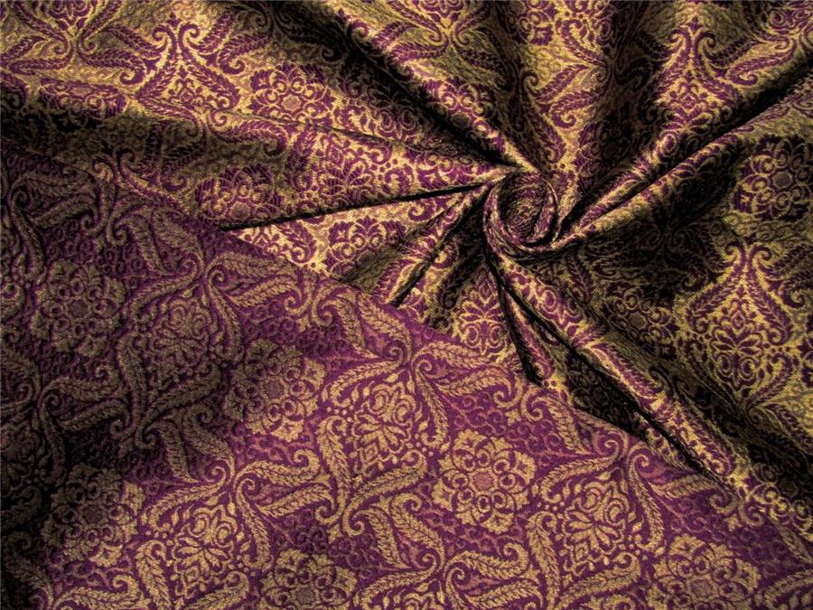 Reversible Brocade Fabric purple x gold color 44