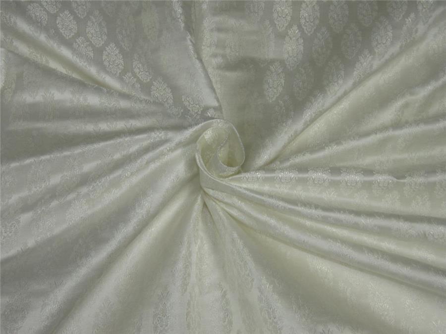 Silk Brocade fabric white color 44" Bro642[1]