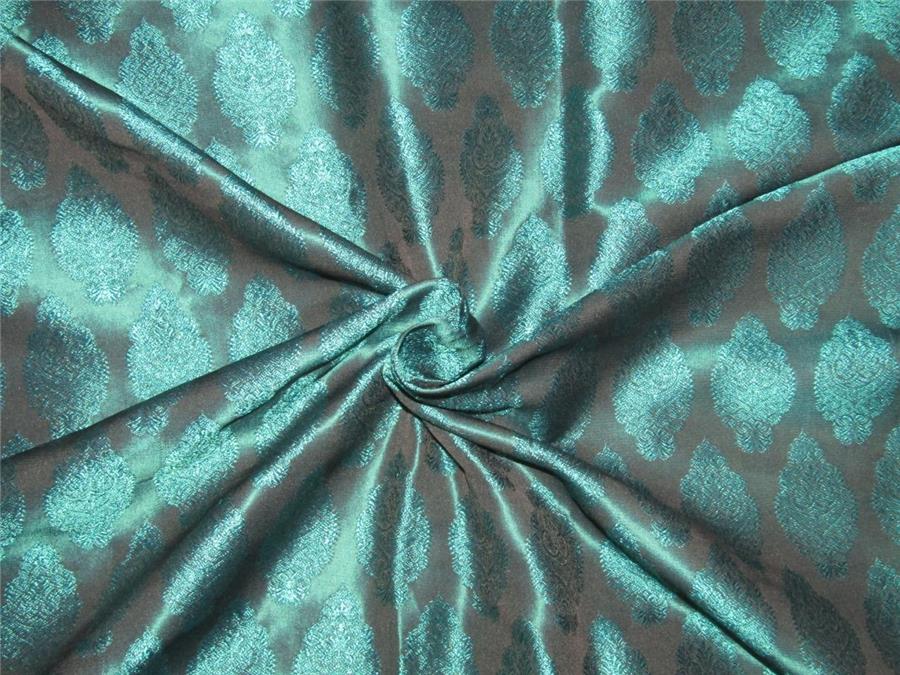 Brocade Fabric Teal x balck Color 44