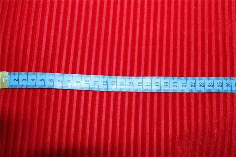 Knitted velvet stripe fabric RED color 60'' wide FF6[4]