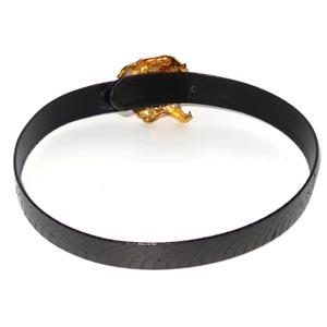 Vintage 1986 Christopher Ross Leather Belt w/24K Gold Plated 