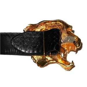 Vintage 1986 Christopher Ross Leather Belt w/24K Gold Plated  display picture 3