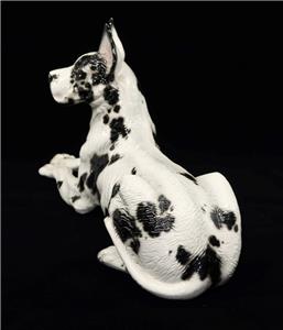 Vintage Large Ronzan Ceramic Dog Great Dane Figurine, Laying Down