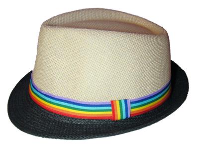 Unisex rainbow pride felt fedora hat Wholesale Rebellious Rainbow Pride Tie Dye Felt Fedora  main image 3