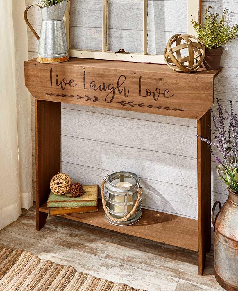 Country Farmhouse Wood Top Storage Basket Side Table eBay
