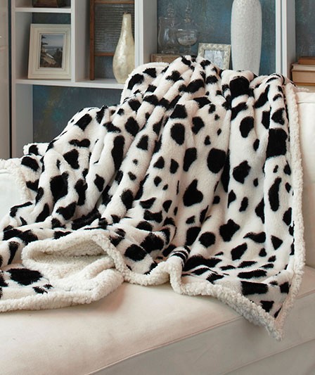 Cozy Soft Plush Reversible Animal Print Sherpa Throw Blankets CHEETAH ...